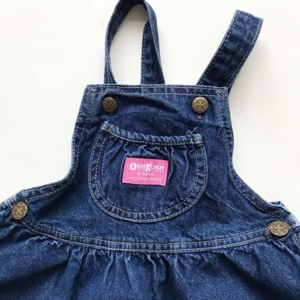 Vintage Oshkosh dark wash denim dress jumper 5T